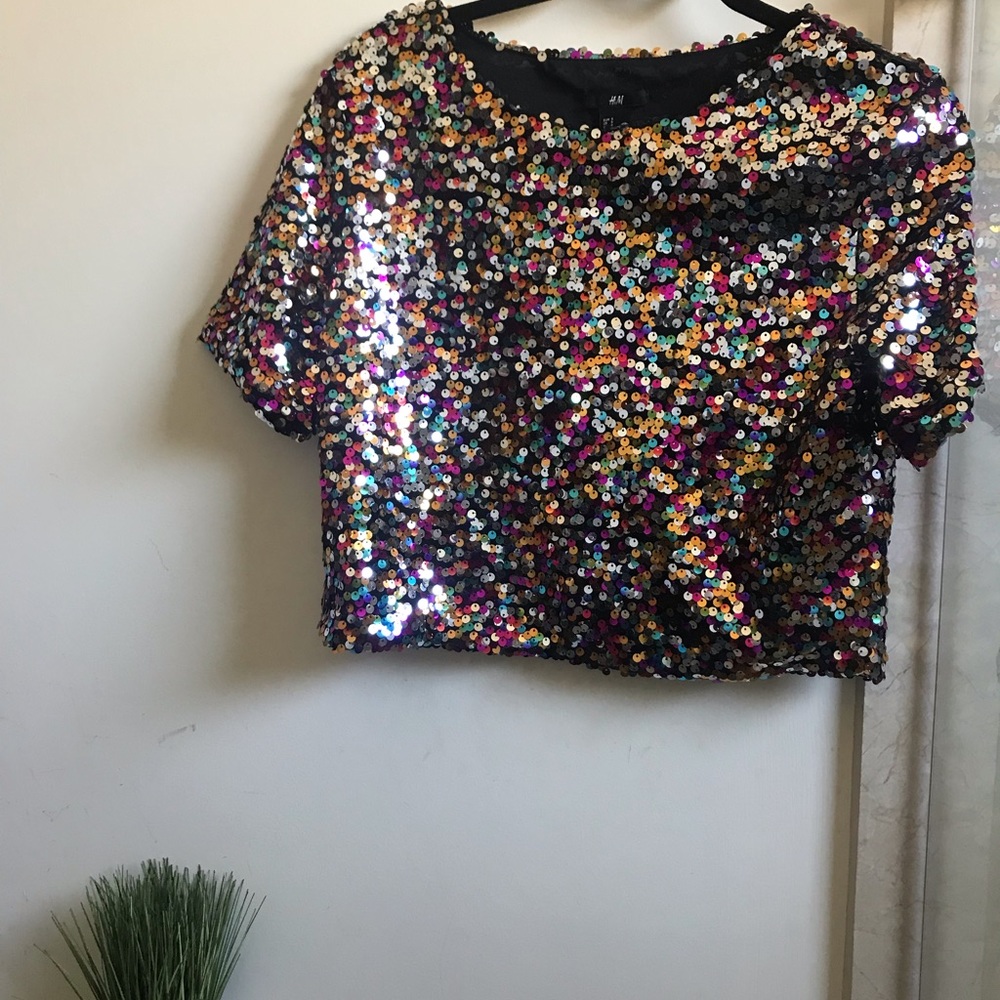 H&M Multicolored Sequined Top